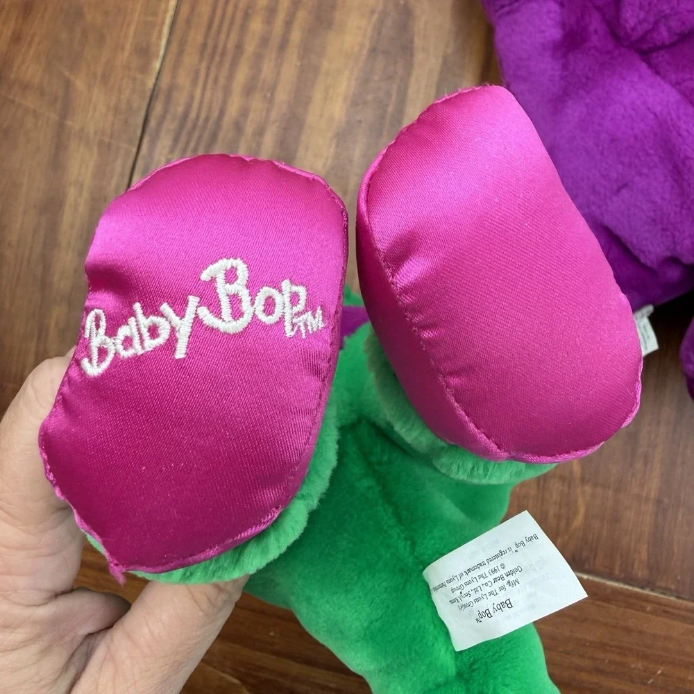 Barney & Baby Bop Plush Lot Set Vintage Stuffed Animal Doll Purple Dinosaur 90's